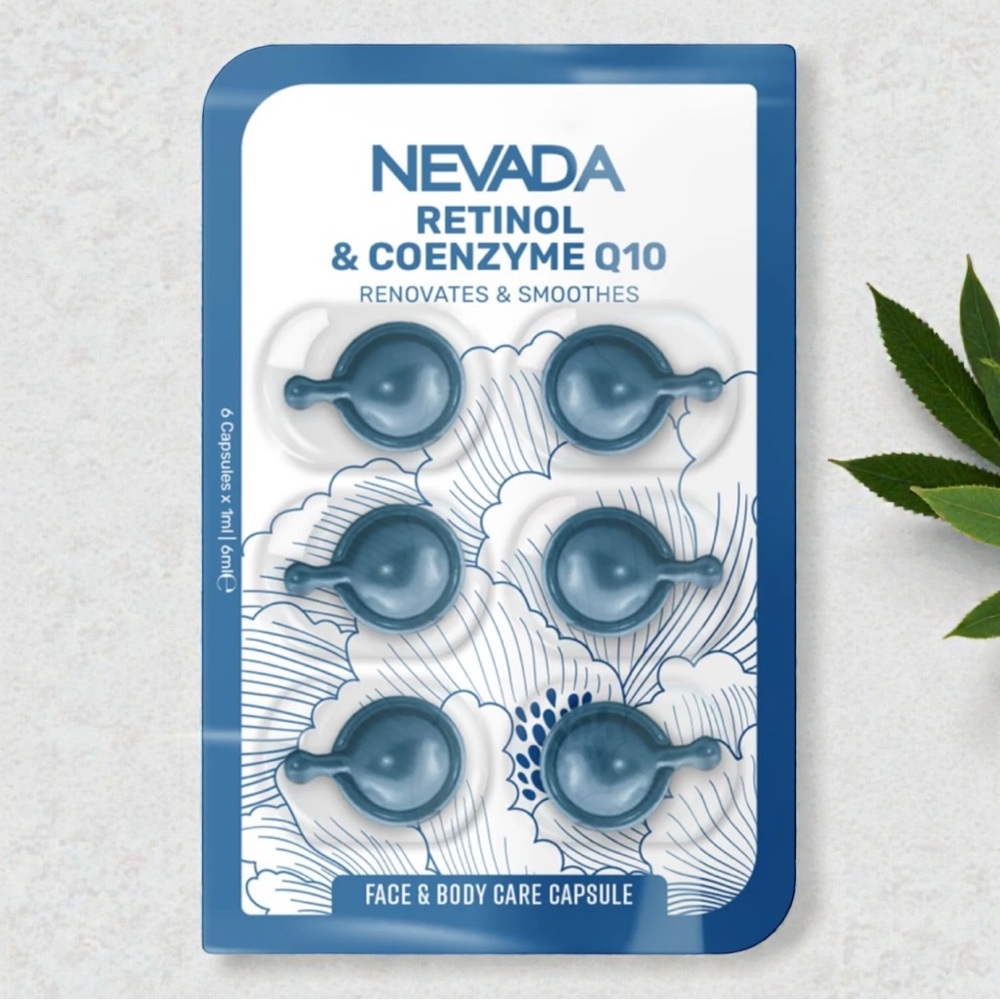 Nevada Retinol & Coenzyme Q10 Face  Capsules Anti-aging Anti-wrinkle NEW PC
